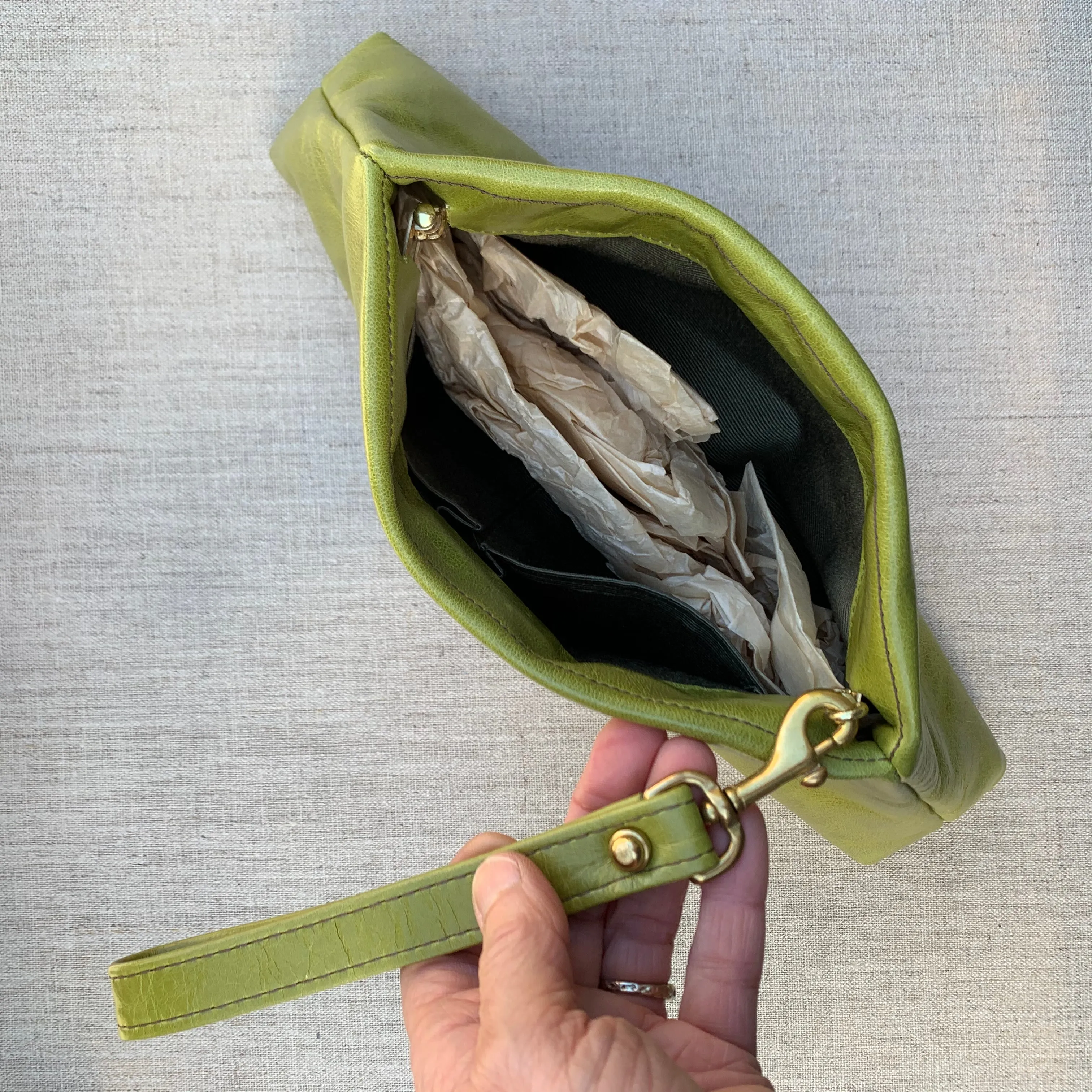 Nina Clutch in Avocado by Offhand Designs